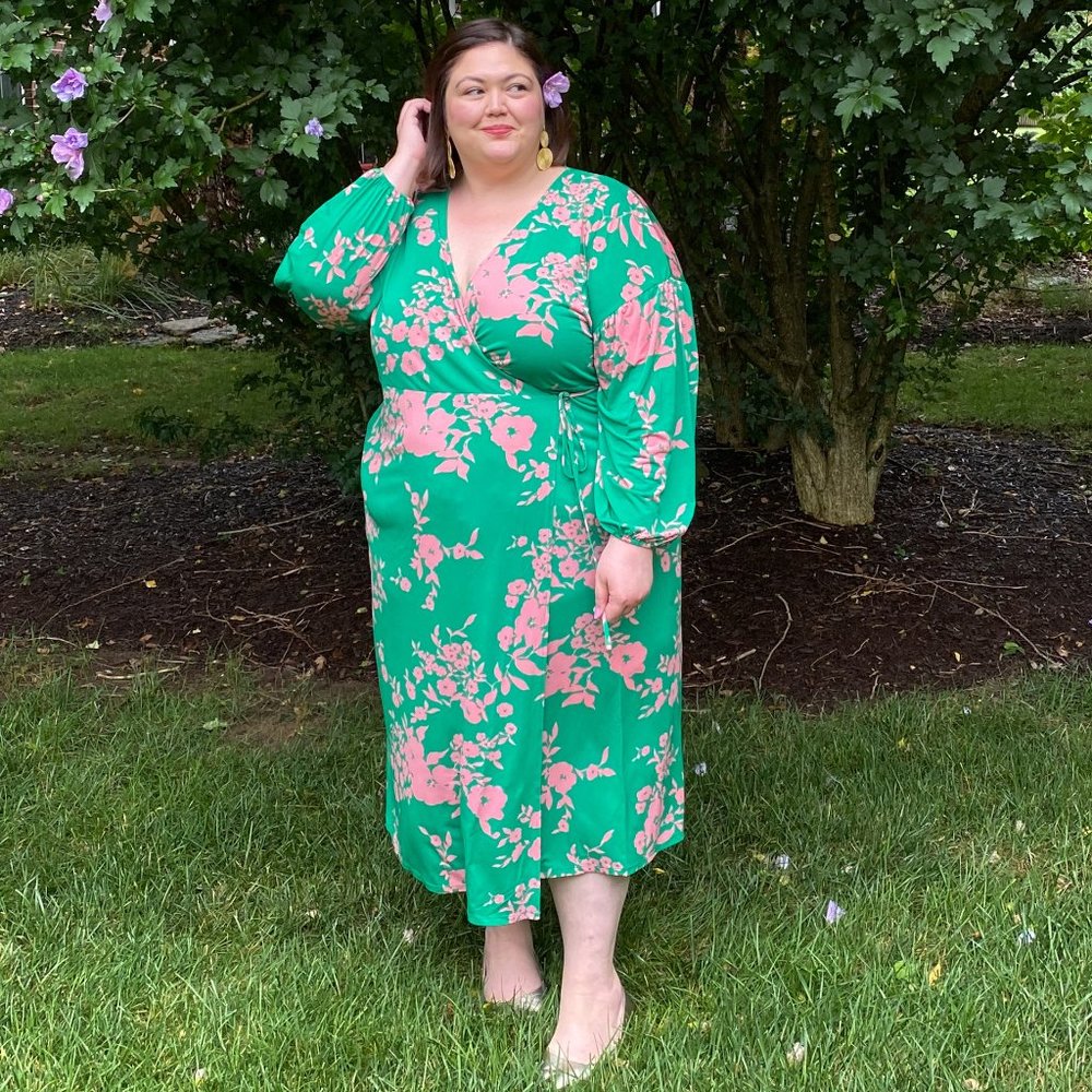 ASOS Curve wrap midi tea dress plus 26W